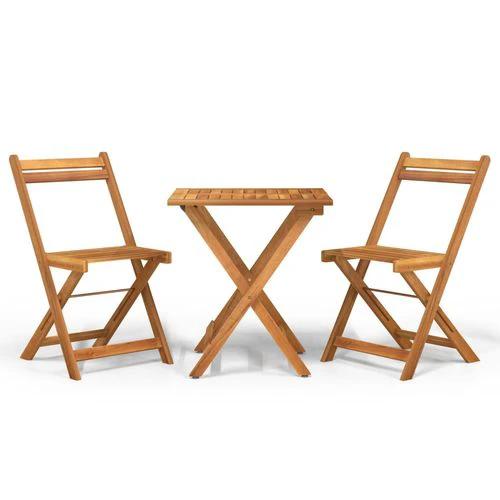 vidaXL 3 Piece Folding Bistro Set Solid Wood Acacia by vidaXL