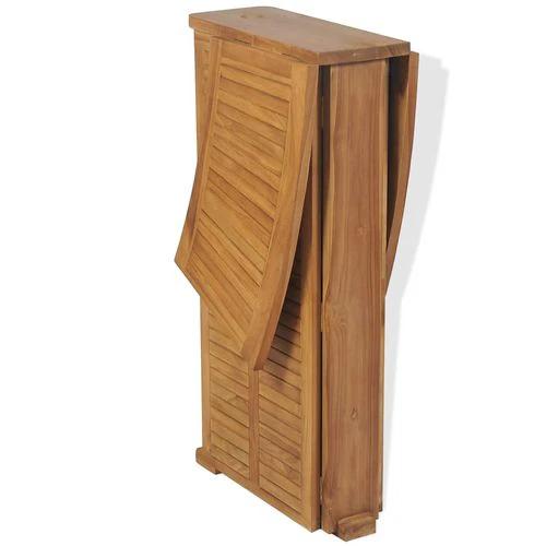 3 Piece Bistro Set with Folding Chairs Solid Teak Wood by vidaXL
