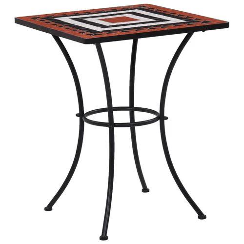 3 Piece Mosaic Bistro Set Ceramic Tile Terracotta and White by vidaXL