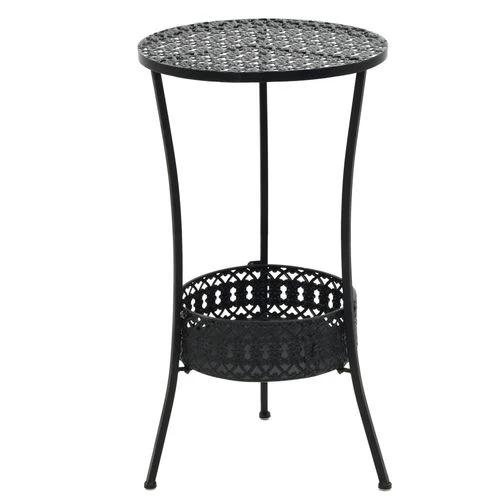 Bistro Table Black 40x70 cm Metal by vidaXL