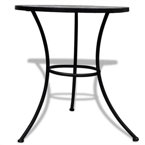 vidaXL Bistro Table Black and White 60 cm Mosaic - Bistro Sets