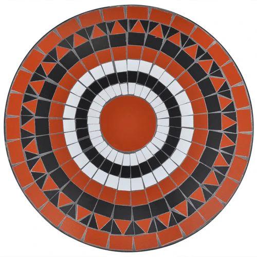 vidaXL Bistro Table Terracotta and White 60 cm Mosaic - Bistro Sets