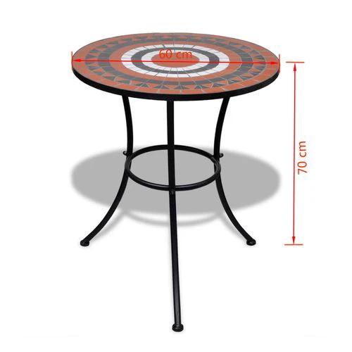 Bistro Table Terracotta and White 60 cm Mosaic by vidaXL