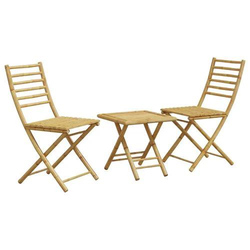 vidaXL 3 Piece Bistro Set Bamboo - Bistro Sets