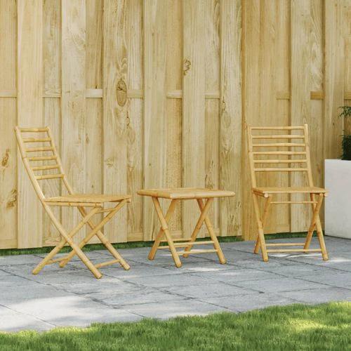 vidaXL 3 Piece Bistro Set Bamboo - Bistro Sets