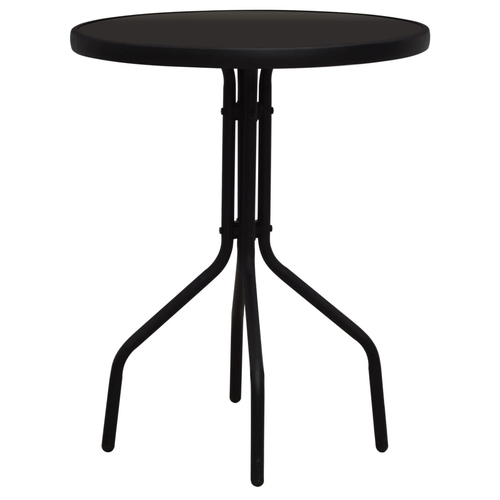 vidaXL vidaXL 3 Piece Bistro Set PVC Rattan Black - Bistro Sets