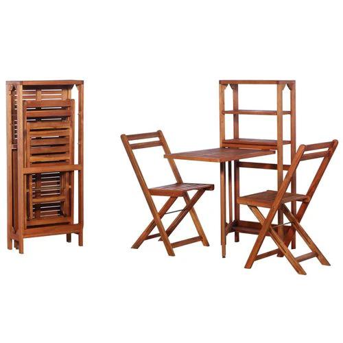 vidaXL 3 Piece Folding Bistro Set Solid Acacia Wood by vidaXL
