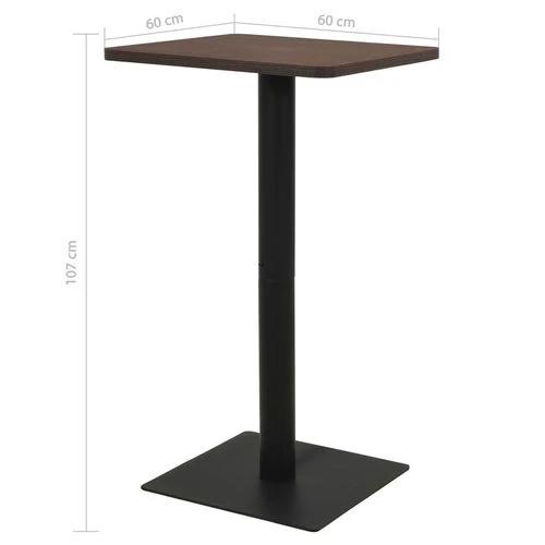 vidaXL Bistro Table Dark Ash 60x60x107 cm - Bistro Sets