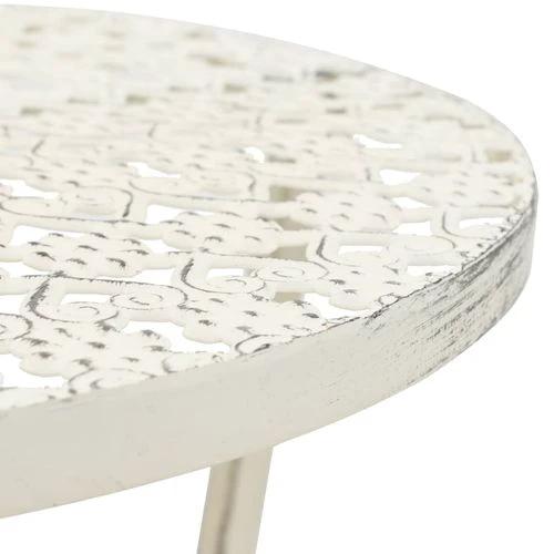 vidaXL Bistro Table Vintage Style Round Metal 40x70 cm White by vidaXL