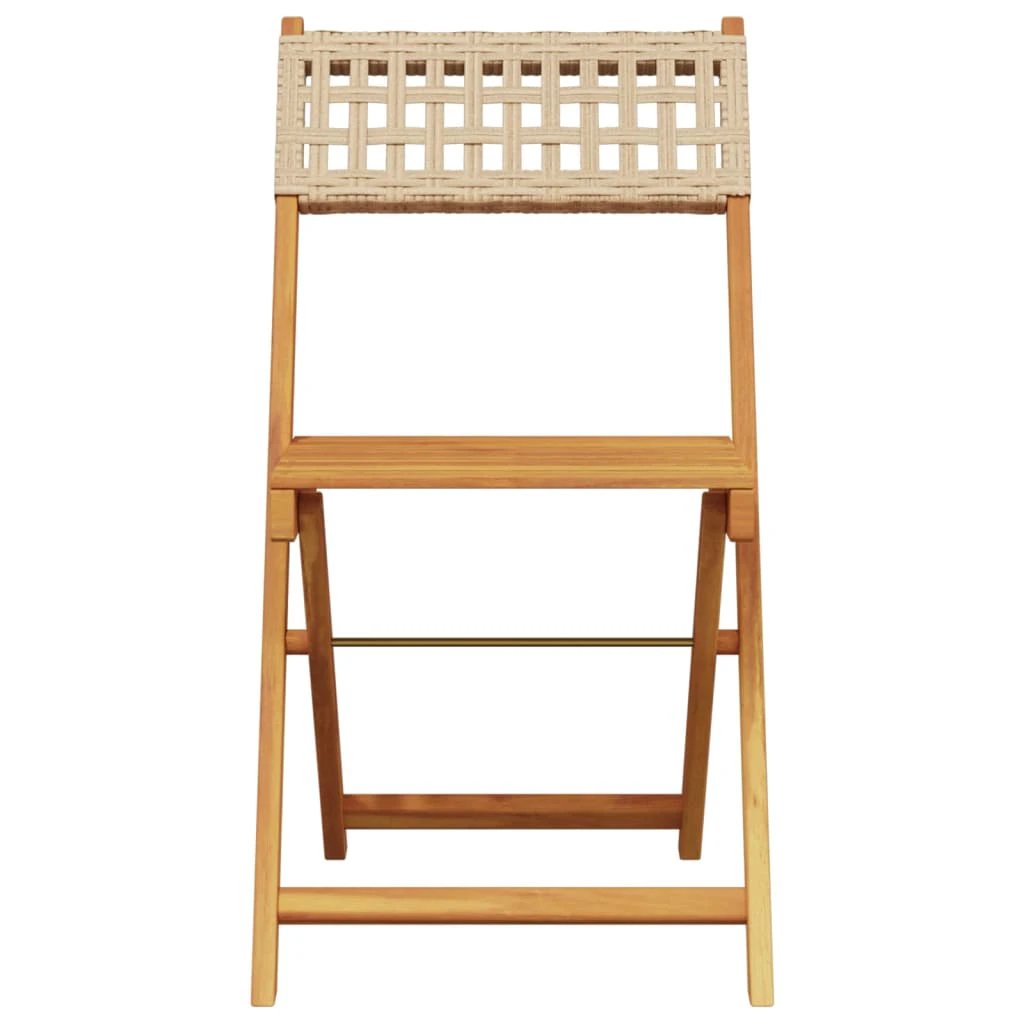 vidaXL Bistro Chairs 2 pcs Black Solid Wood Acacia and Poly Rattan by vidaXL