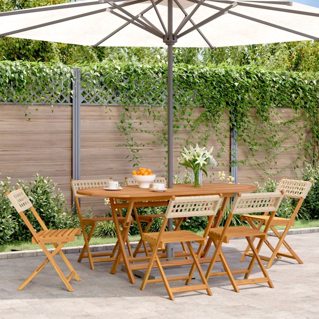 vidaXL Bistro Chairs 2 pcs Black Solid Wood Acacia and Poly Rattan by vidaXL