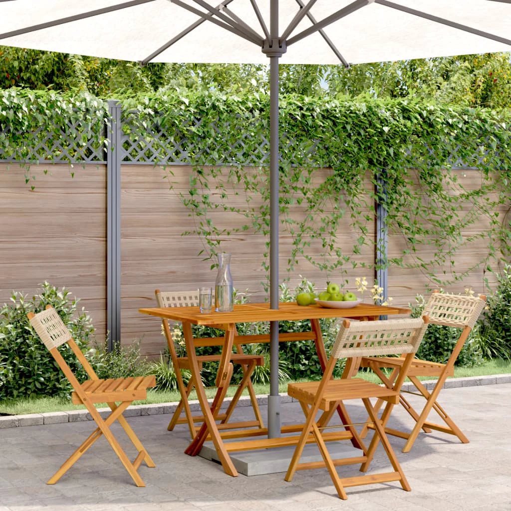 vidaXL Bistro Chairs 2 pcs Black Solid Wood Acacia and Poly Rattan - Bistro Sets