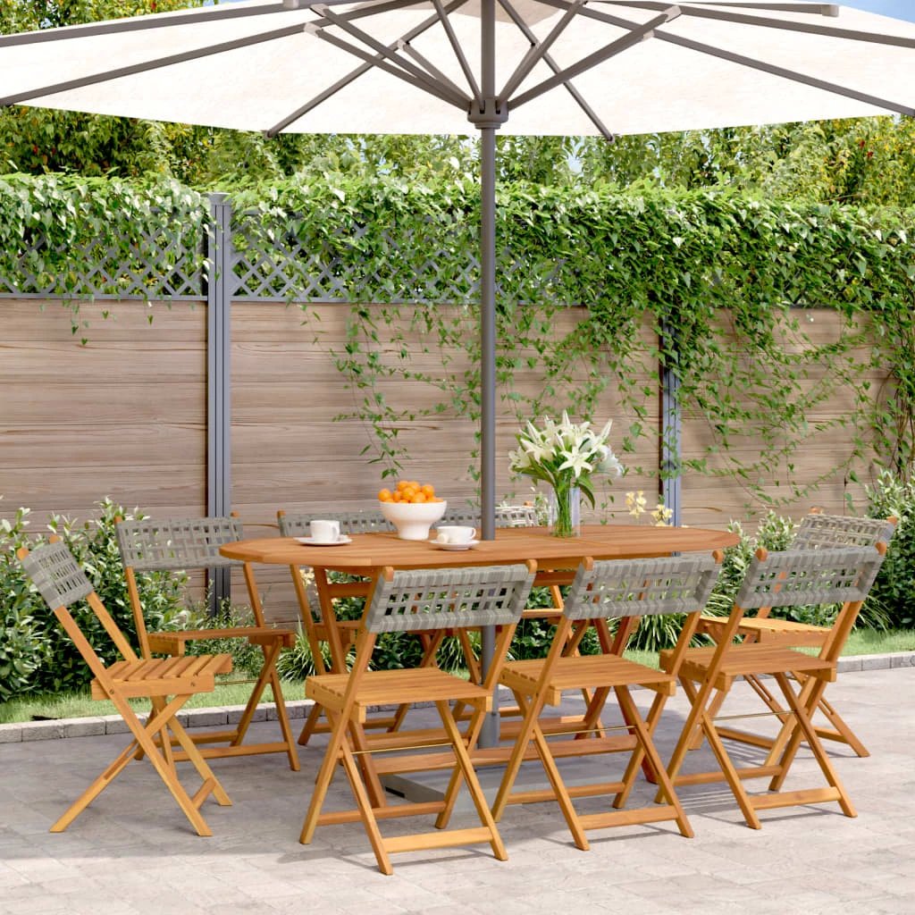 vidaXL Bistro Chairs 2 pcs Black Solid Wood Acacia and Poly Rattan by vidaXL