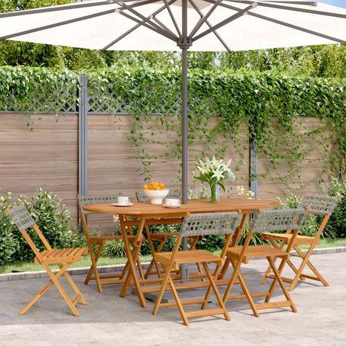 vidaXL Bistro Chairs 2 pcs Black Solid Wood Acacia and Poly Rattan by vidaXL