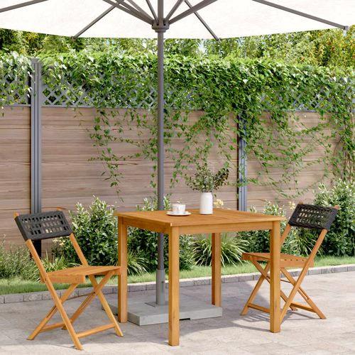 vidaXL Bistro Chairs 2 pcs Black Solid Wood Acacia and Poly Rattan by vidaXL