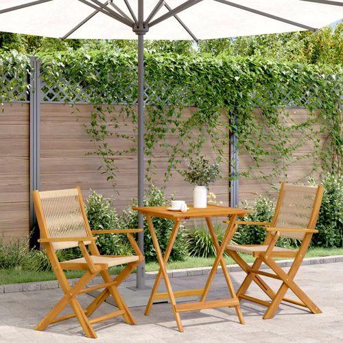 vidaXL 3 Piece Bistro Set Black Polypropylene and Solid Wood by vidaXL