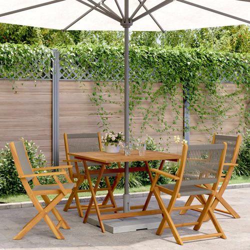 vidaXL vidaXL 3 Piece Bistro Set Black Polypropylene and Solid Wood - Bistro Sets