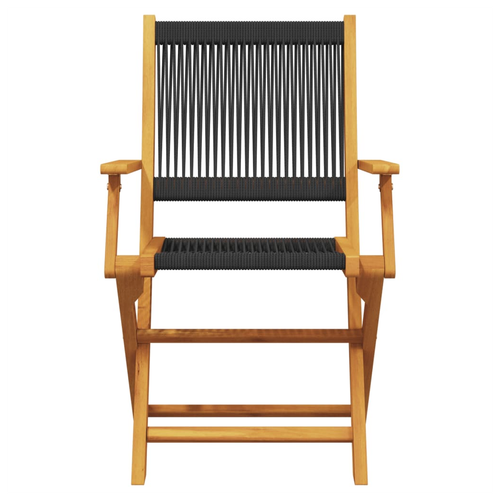vidaXL vidaXL 3 Piece Bistro Set Black Polypropylene and Solid Wood - Bistro Sets