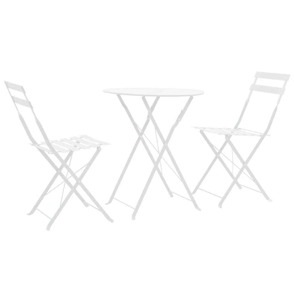 vidaXL vidaXL 3 Piece Bistro Set Steel Grey - Bistro Sets