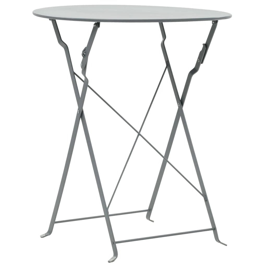vidaXL vidaXL 3 Piece Bistro Set Steel Grey - Bistro Sets