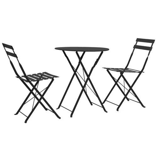 vidaXL vidaXL 3 Piece Bistro Set Steel Grey - Bistro Sets