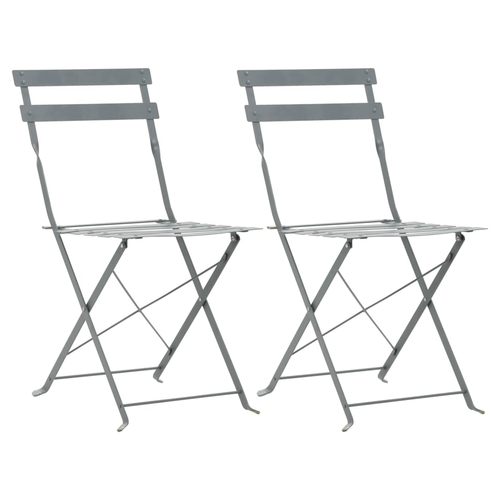 vidaXL vidaXL 3 Piece Bistro Set Steel Grey - Bistro Sets