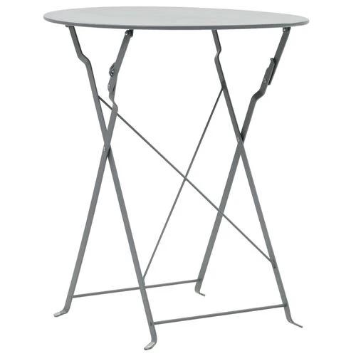 vidaXL vidaXL 3 Piece Bistro Set Steel Grey - Bistro Sets