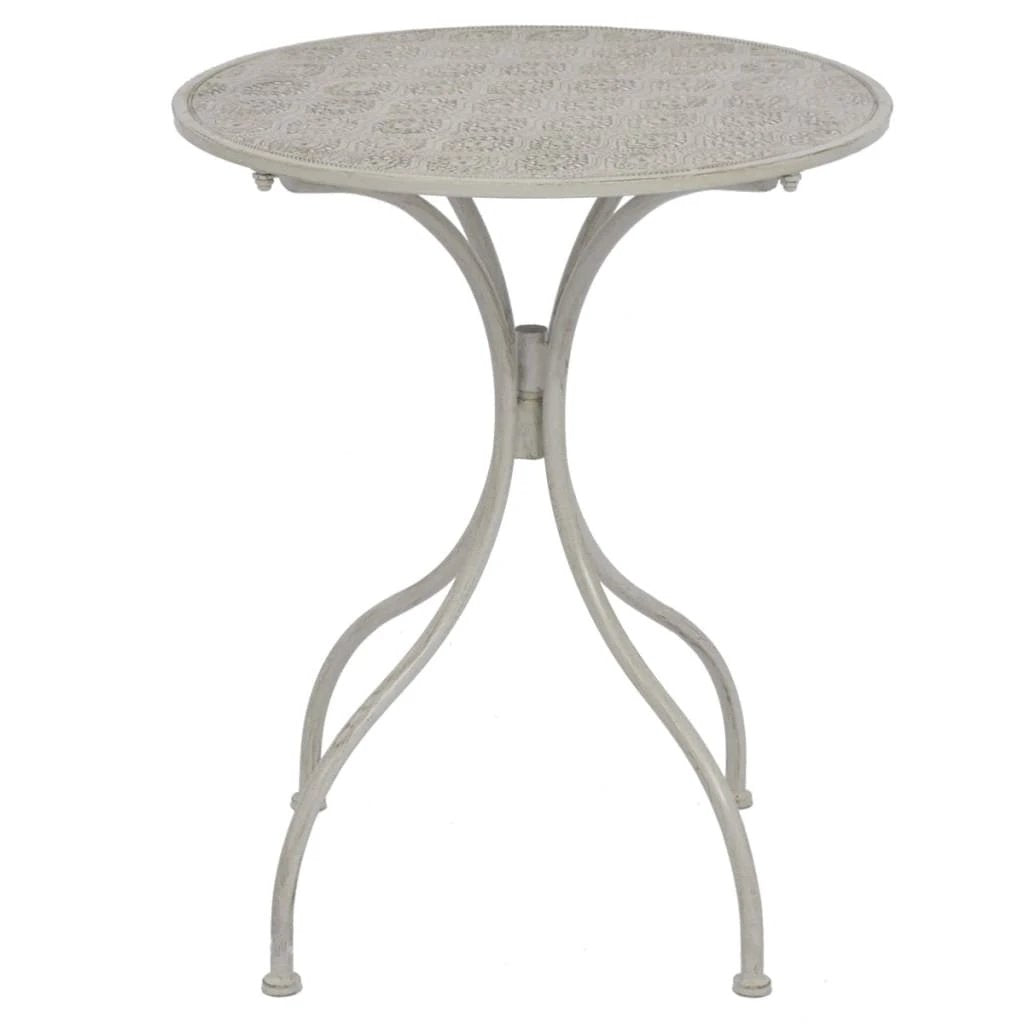 vidaXL vidaXL 3 Piece Bistro Set Steel Greyish White - Bistro Sets