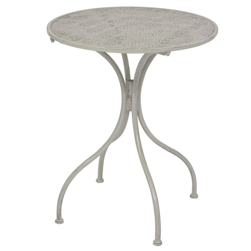 vidaXL 3 Piece Bistro Set Steel Greyish White by vidaXL