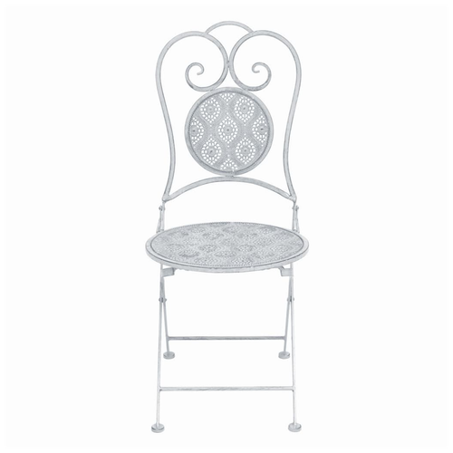 vidaXL 3 Piece Bistro Set Steel Greyish White by vidaXL