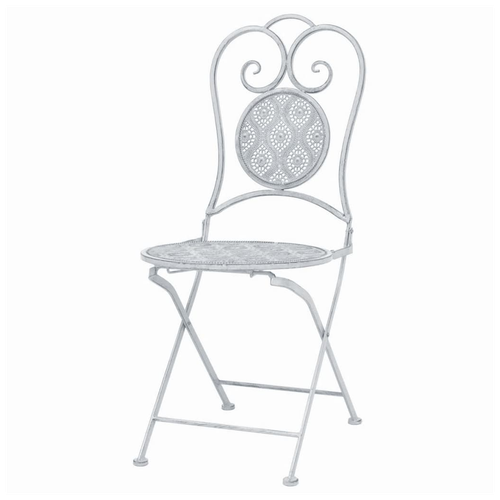 vidaXL 3 Piece Bistro Set Steel Greyish White by vidaXL