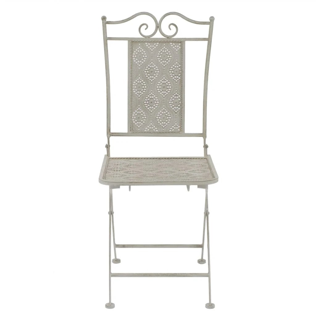 vidaXL vidaXL 3 Piece Bistro Set Steel White - Bistro Sets
