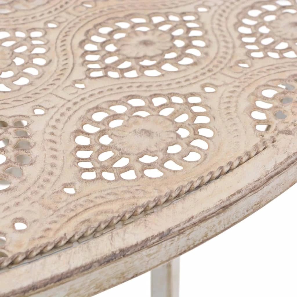 vidaXL 3 Piece Bistro Set Steel White by vidaXL