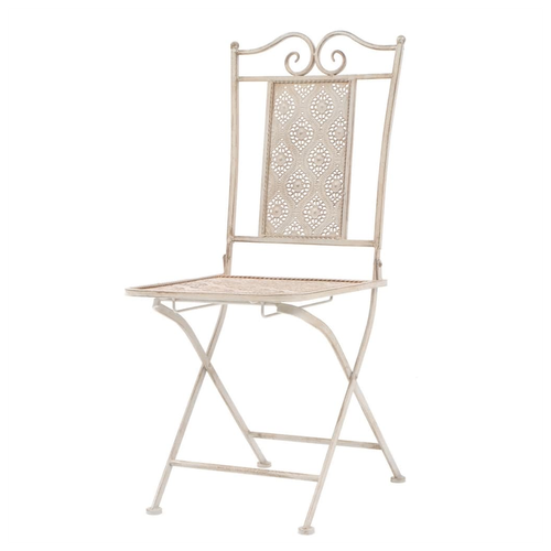 vidaXL vidaXL 3 Piece Bistro Set Steel White - Bistro Sets