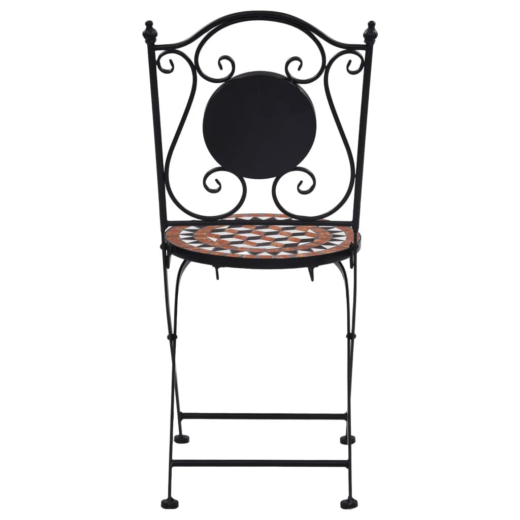 vidaXL Mosaic Bistro Chairs 2 pcs Brown Ceramic - Bistro Sets