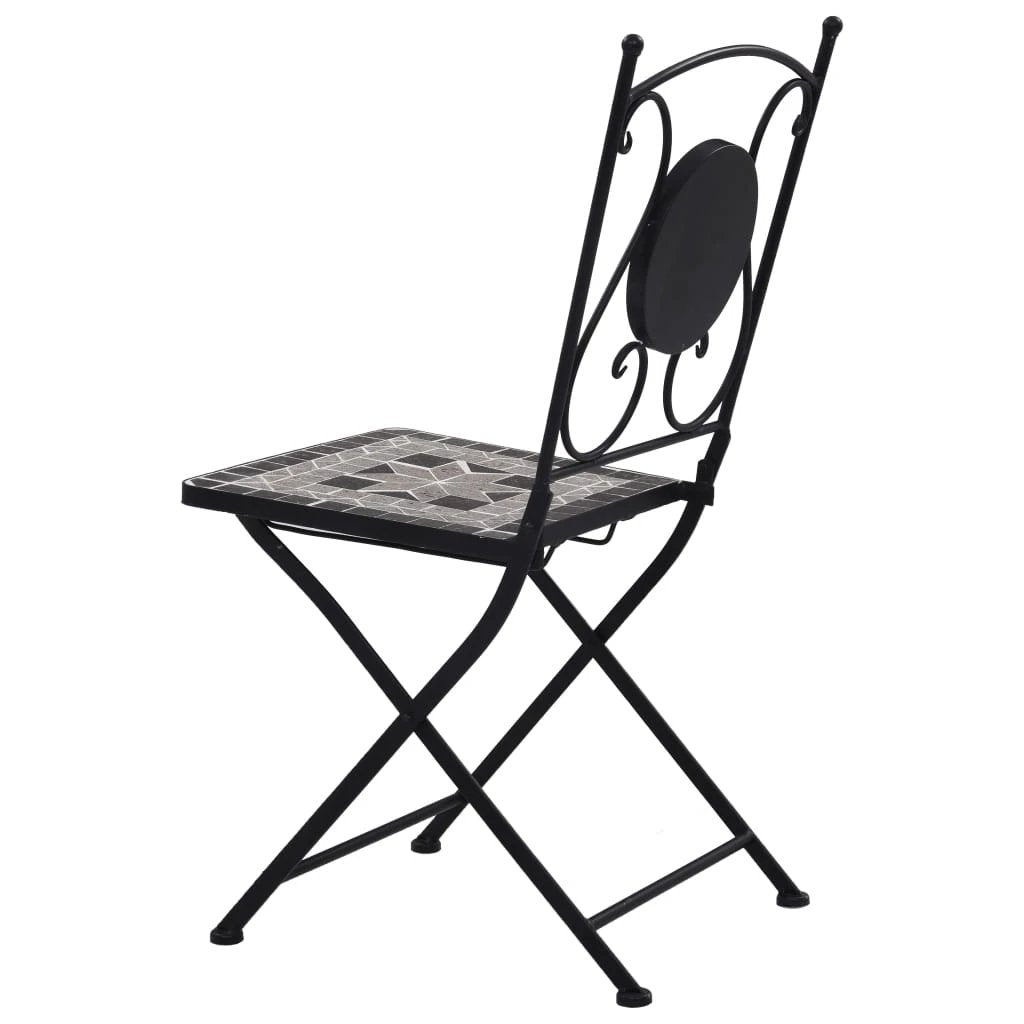 vidaXL Mosaic Bistro Chairs 2 pcs Brown Ceramic - Bistro Sets