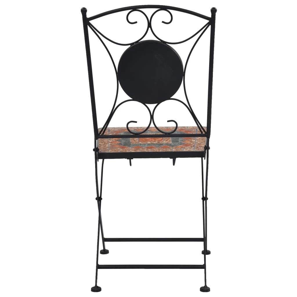 vidaXL Mosaic Bistro Chairs 2 pcs Brown Ceramic - Bistro Sets