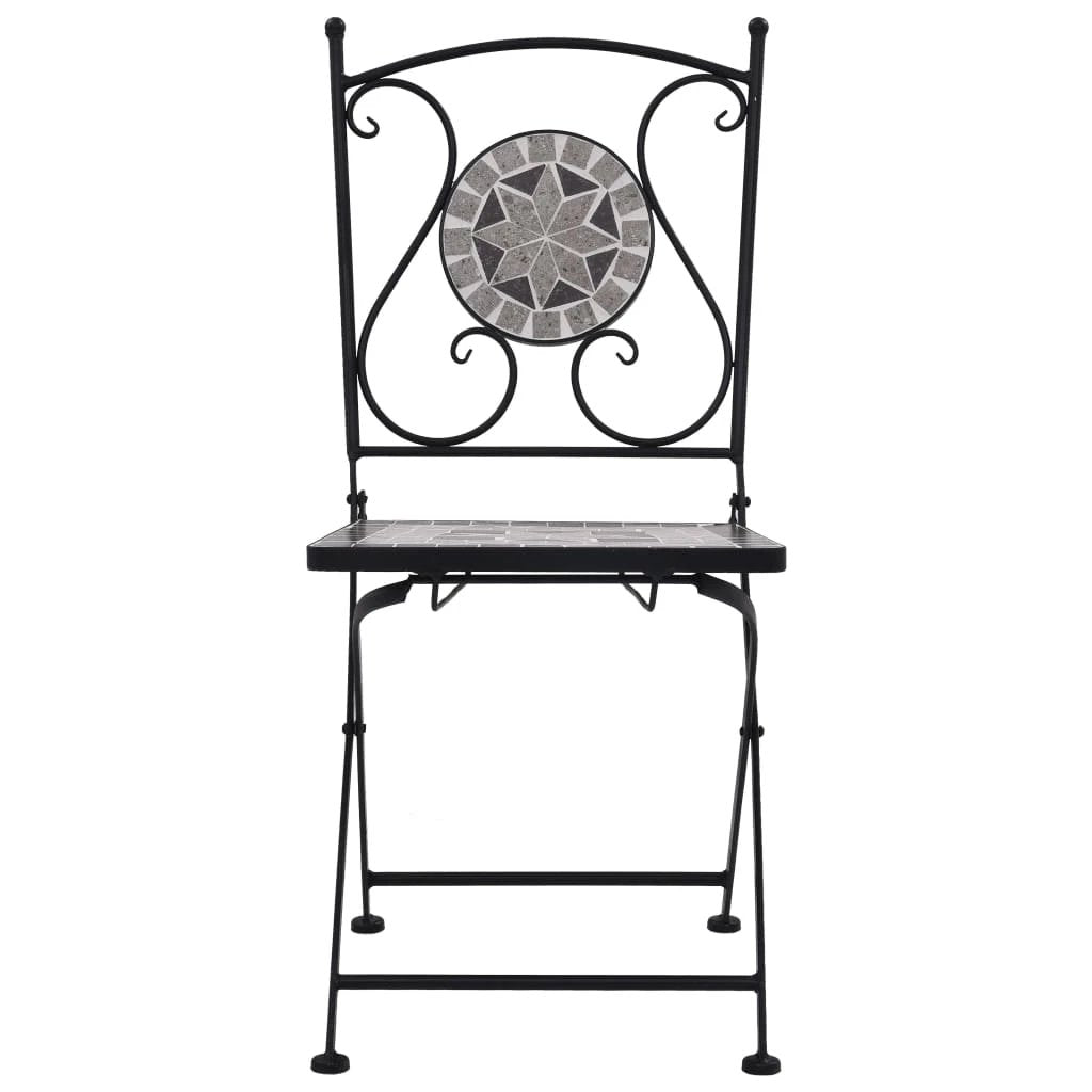 vidaXL Mosaic Bistro Chairs 2 pcs Brown Ceramic - Bistro Sets
