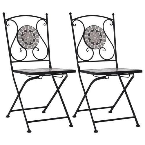 vidaXL Mosaic Bistro Chairs 2 pcs Brown Ceramic by vidaXL