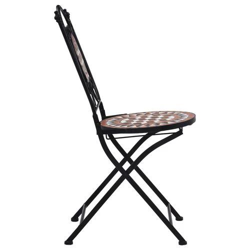 vidaXL Mosaic Bistro Chairs 2 pcs Brown Ceramic by vidaXL