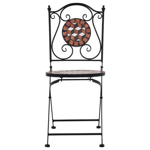 vidaXL Mosaic Bistro Chairs 2 pcs Brown Ceramic by vidaXL