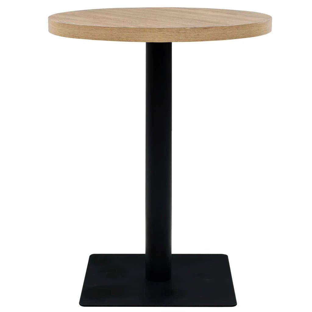 vidaXL Bistro Table MDF and Steel Round 60x75 cm Dark Ash by vidaXL