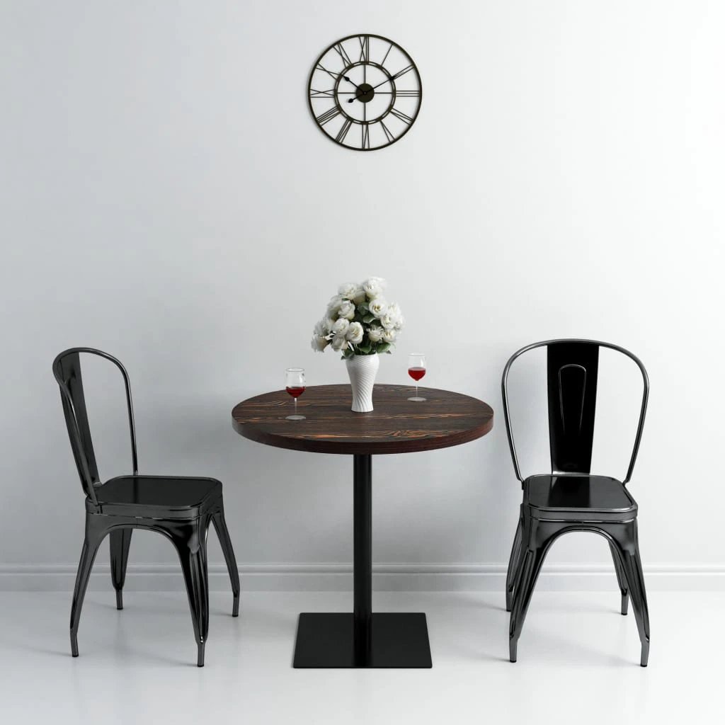 vidaXL Bistro Table MDF and Steel Round 60x75 cm Dark Ash by vidaXL