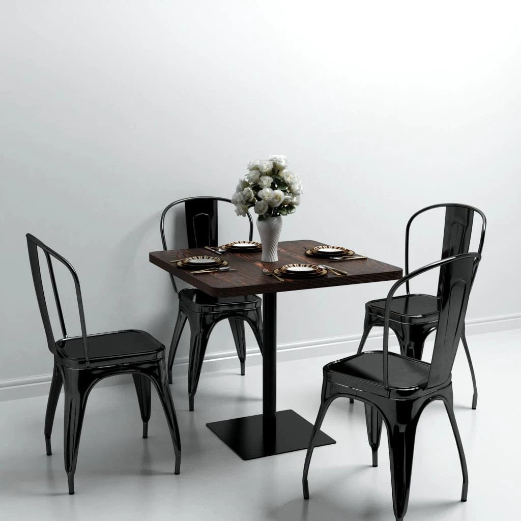 vidaXL Bistro Table MDF and Steel Round 60x75 cm Dark Ash by vidaXL