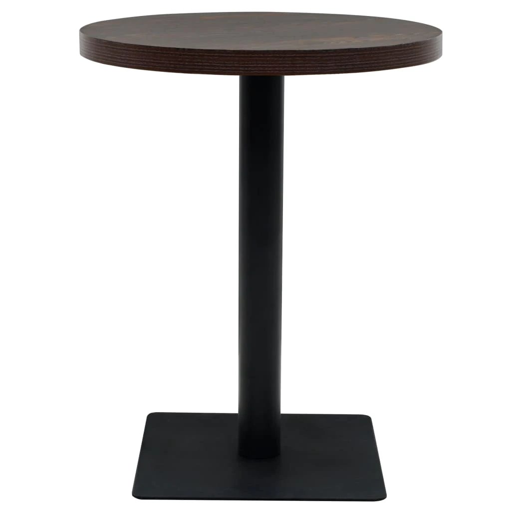 vidaXL Bistro Table MDF and Steel Round 60x75 cm Dark Ash - Bistro Sets