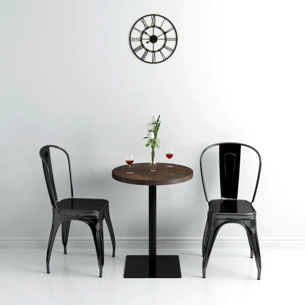 vidaXL Bistro Table MDF and Steel Round 60x75 cm Dark Ash - Bistro Sets
