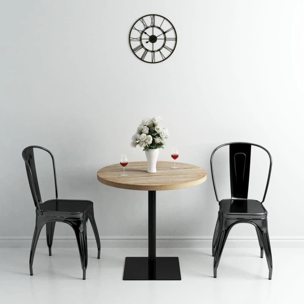 vidaXL Bistro Table MDF and Steel Round 60x75 cm Dark Ash - Bistro Sets