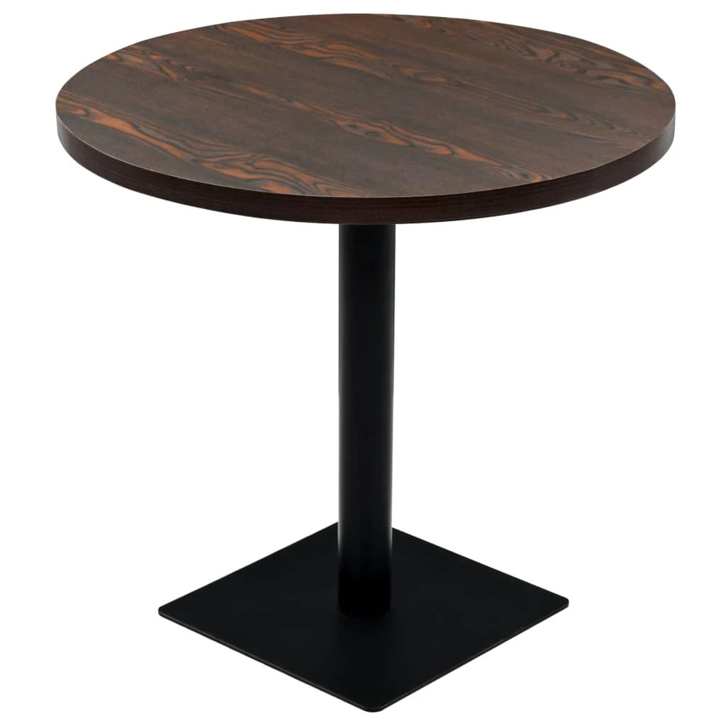 vidaXL Bistro Table MDF and Steel Round 60x75 cm Dark Ash by vidaXL