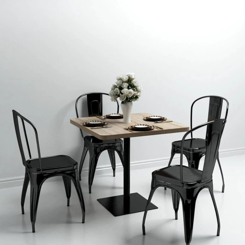 vidaXL Bistro Table MDF and Steel Round 60x75 cm Dark Ash - Bistro Sets