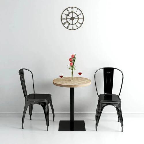 vidaXL Bistro Table MDF and Steel Round 60x75 cm Dark Ash by vidaXL